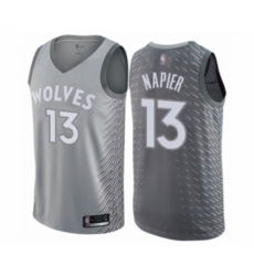 Men's Minnesota Timberwolves #13 Shabazz Napier Authentic Gray Basketball Jersey - City Edition
