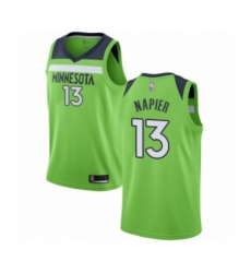 Men's Minnesota Timberwolves #13 Shabazz Napier Authentic Green Basketball Jersey Statement Edition