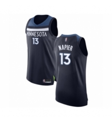 Men's Minnesota Timberwolves #13 Shabazz Napier Authentic Navy Blue Basketball Jersey - Icon Edition