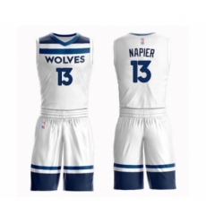 Men's Minnesota Timberwolves #13 Shabazz Napier Swingman White Basketball Suit Jersey - Association Edition