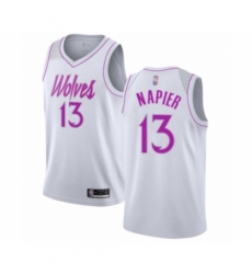 Men's Minnesota Timberwolves #13 Shabazz Napier White Swingman Jersey - Earned Edition