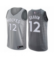 Men's Minnesota Timberwolves #12 Treveon Graham Authentic Gray Basketball Jersey - City Edition