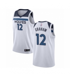 Men's Minnesota Timberwolves #12 Treveon Graham Authentic White Basketball Jersey - Association Edition