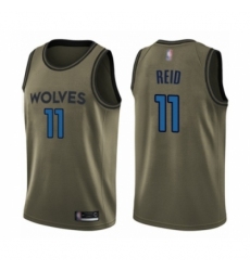 Men's Minnesota Timberwolves #11 Naz Reid Swingman Green Salute to Service Basketball Jersey