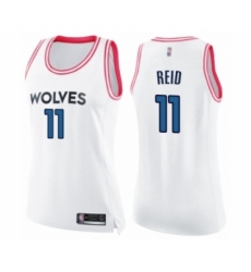 Women's Minnesota Timberwolves #11 Naz Reid Swingman White Pink Fashion Basketball Jersey