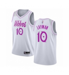 Men's Minnesota Timberwolves #10 Jake Layman White Swingman Jersey - Earned Edition