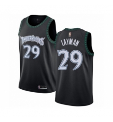 Men's Minnesota Timberwolves #29 Jake Layman Authentic Black Hardwood Classics Jersey