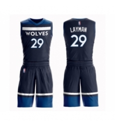 Men's Minnesota Timberwolves #29 Jake Layman Swingman Navy Blue Basketball Suit Jersey - Icon Edition