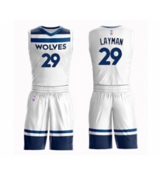 Men's Minnesota Timberwolves #29 Jake Layman Swingman White Basketball Suit Jersey - Association Edition