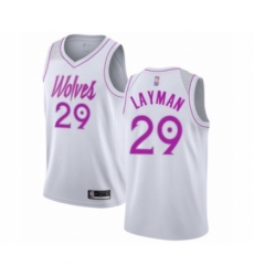 Men's Minnesota Timberwolves #29 Jake Layman White Swingman Jersey - Earned Edition