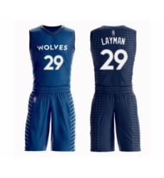 Youth Minnesota Timberwolves #29 Jake Layman Swingman Blue Basketball Suit Jersey