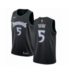 Men's Nike Minnesota Timberwolves #5 Gorgui Dieng Authentic Black Hardwood Classics Jersey