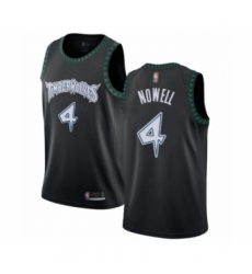 Men's Minnesota Timberwolves #4 Jaylen Nowell Authentic Black Hardwood Classics Jersey