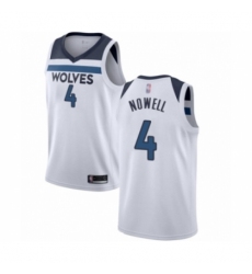 Men's Minnesota Timberwolves #4 Jaylen Nowell Authentic White Basketball Jersey - Association Edition