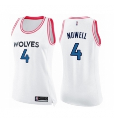 Women's Minnesota Timberwolves #4 Jaylen Nowell Swingman White Pink Fashion Basketball Jersey