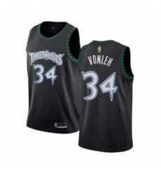 Men's Minnesota Timberwolves #34 Noah Vonleh Authentic Black Hardwood Classics Jersey