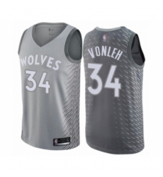 Men's Minnesota Timberwolves #34 Noah Vonleh Authentic Gray Basketball Jersey - City Edition