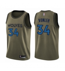 Men's Minnesota Timberwolves #34 Noah Vonleh Swingman Green Salute to Service Basketball Jersey