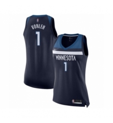 Women's Minnesota Timberwolves #1 Noah Vonleh Swingman Navy Blue Basketball Jersey - Icon Edition