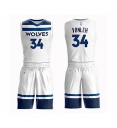 Women's Minnesota Timberwolves #34 Noah Vonleh Swingman White Basketball Suit Jersey - Association Edition