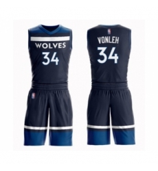 Youth Minnesota Timberwolves #34 Noah Vonleh Swingman Navy Blue Basketball Suit Jersey - Icon Edition