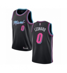 Men's Miami Heat #0 Meyers Leonard Authentic Black Basketball Jersey - City Edition