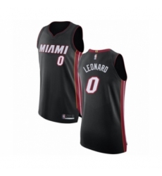 Men's Miami Heat #0 Meyers Leonard Authentic Black Basketball Jersey - Icon Edition