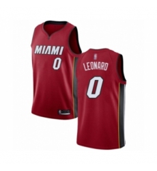 Men's Miami Heat #0 Meyers Leonard Authentic Red Basketball Jersey Statement Edition