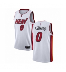 Men's Miami Heat #0 Meyers Leonard Authentic White Basketball Jersey - Association Edition