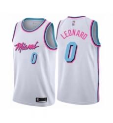 Men's Miami Heat #0 Meyers Leonard Authentic White Basketball Jersey - City Edition
