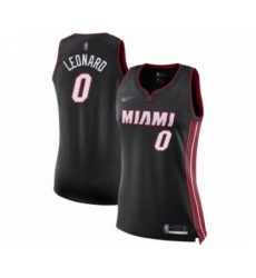 Women's Miami Heat #0 Meyers Leonard Swingman Black Basketball Jersey - Icon Edition