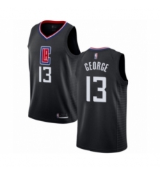 Men's Los Angeles Clippers #13 Paul George Authentic Black Basketball Jersey Statement Edition