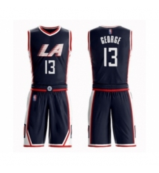 Men's Los Angeles Clippers #13 Paul George Swingman Navy Blue Basketball Suit Jersey - City Edition