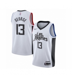 Men's Los Angeles Clippers #13 Paul George Swingman White Basketball Jersey - 2019 20 City Edition