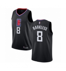 Men's Los Angeles Clippers #8 Moe Harkless Authentic Black Basketball Jersey Statement Edition