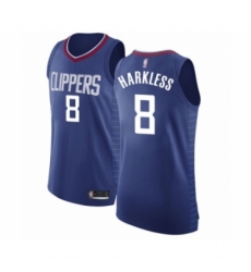 Men's Los Angeles Clippers #8 Moe Harkless Authentic Blue Basketball Jersey - Icon Edition