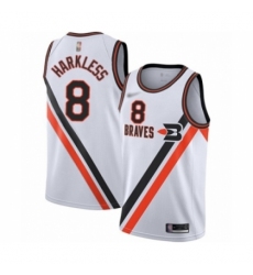 Men's Los Angeles Clippers #8 Moe Harkless Authentic White Hardwood Classics Finished Basketball Jersey