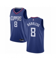 Women's Los Angeles Clippers #8 Moe Harkless Authentic Blue Basketball Jersey - Icon Edition