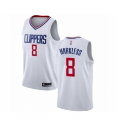 Youth Los Angeles Clippers #8 Moe Harkless Swingman White Basketball Jersey - Association Edition