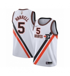 Men's Los Angeles Clippers #5 Montrezl Harrell Swingman White Hardwood Classics Finished Basketball Jersey