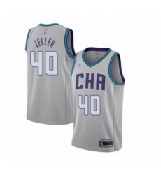 Men's Jordan Charlotte Hornets #40 Cody Zeller Swingman Gray Basketball Jersey - 2019 20 City Edition