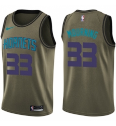 Men's Nike Charlotte Hornets #33 Alonzo Mourning Green Salute to Service NBA Swingman Jersey