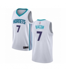 Men's Jordan Charlotte Hornets #7 Dwayne Bacon Authentic White Basketball Jersey - Association Edition