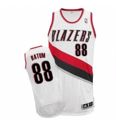 Revolution 30 Blazers #88 Nicolas Batum White Stitched NBA Jersey