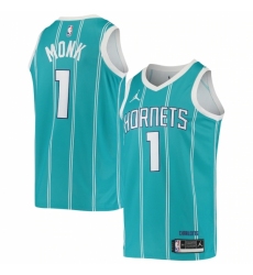 Men's Charlotte Hornets #1 Malik Monk Jordan Brand Teal 2020-21 Swingman Jersey
