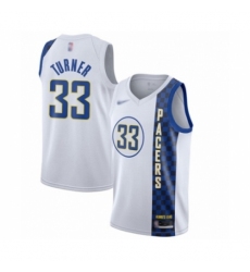 Men's Indiana Pacers #33 Myles Turner Swingman White Basketball Jersey - 2019 20 City Edition