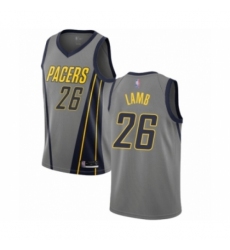 Men's Indiana Pacers #26 Jeremy Lamb Authentic Gray Basketball Jersey - City Edition