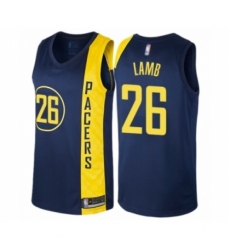 Men's Indiana Pacers #26 Jeremy Lamb Authentic Navy Blue Basketball Jersey - City Edition