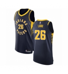 Men's Indiana Pacers #26 Jeremy Lamb Authentic Navy Blue Basketball Jersey - Icon Edition