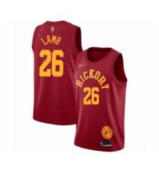 Men's Indiana Pacers #26 Jeremy Lamb Authentic Red Hardwood Classics Basketball Jersey